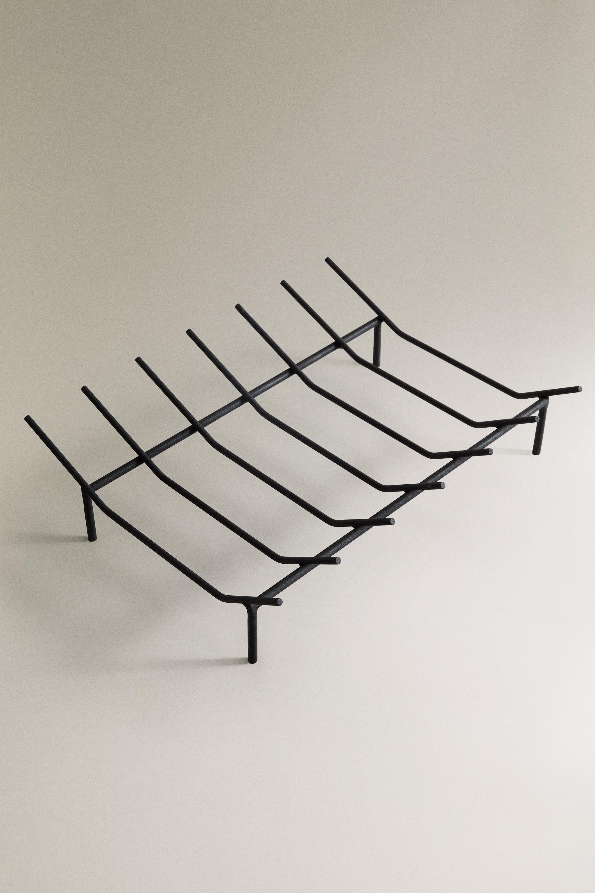 SUPPORT EN FER POUR BOIS DE CHEMINÉE